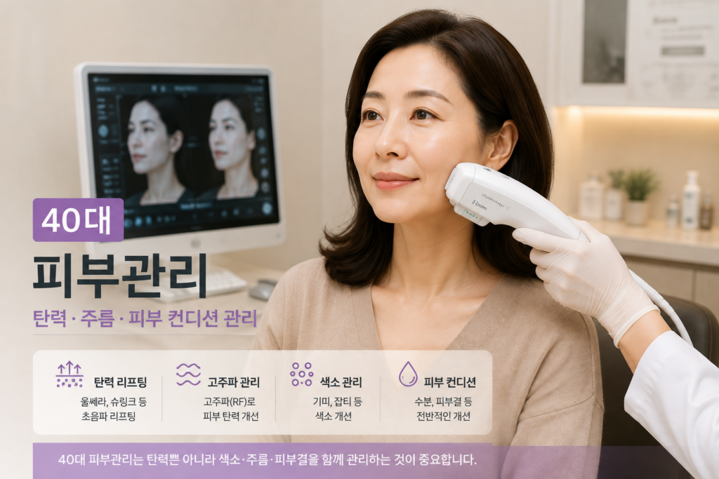 40대 K뷰티 피부관리 탄력 주름 기미 잡티 피부결 관리