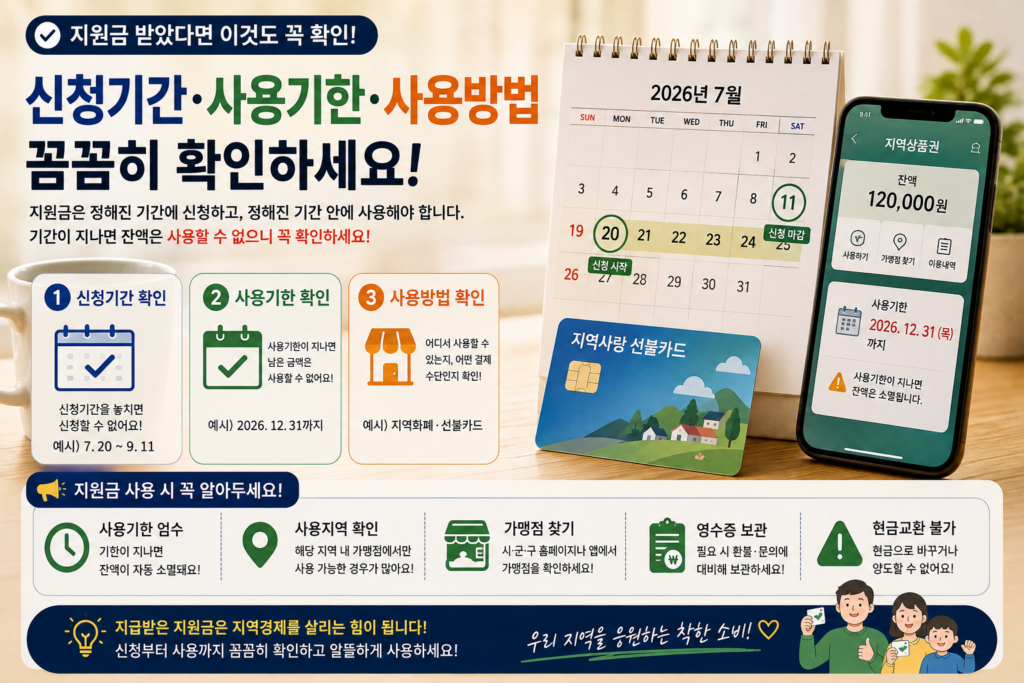 민생지원금 신청기간 사용기한 지역화폐 확인