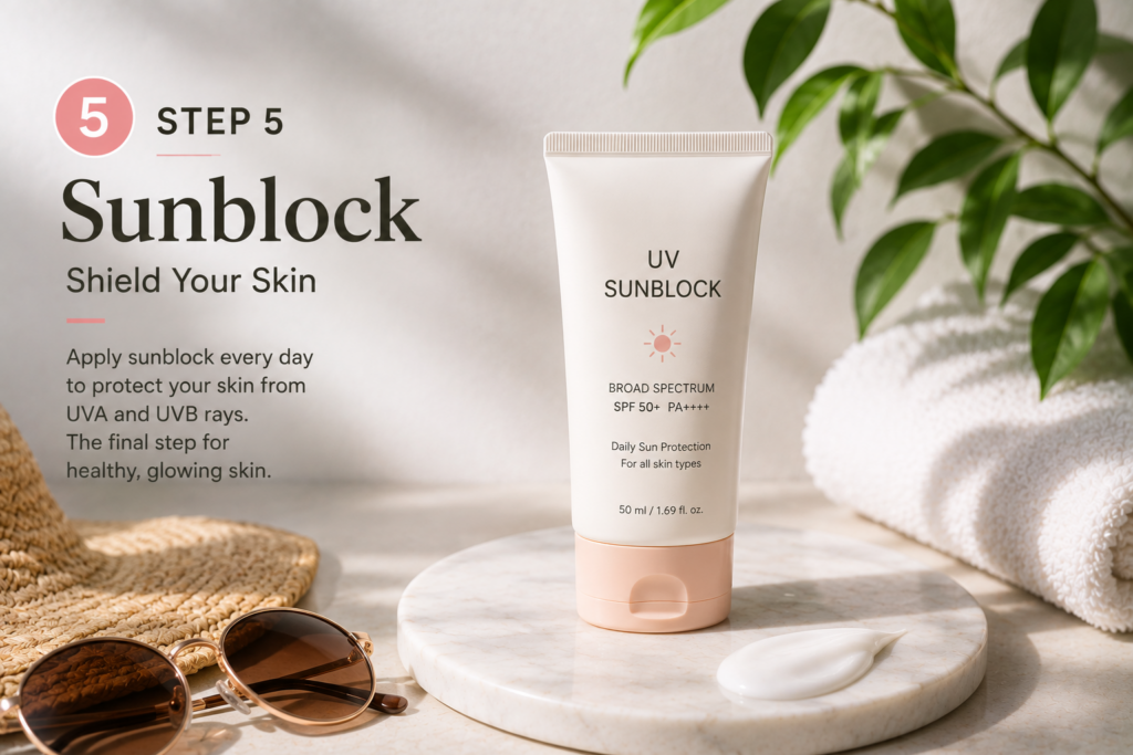 Sunscreen for Korean skincare morning routine